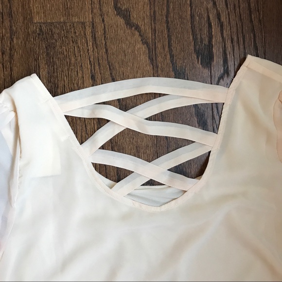 Pink ombré long sleeved shift dress w/ cross back - Picture 4 of 7